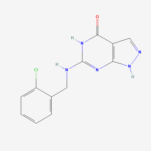 335389-41-8 6-[(2-chlorophenyl)methylamino]-1,2-dihydropyrazolo[3,4-d]pyrimidin-4-one chemical structure