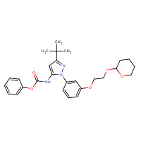 876300-20-8 phenyl N-[5-tert-butyl-2-[3-[2-(oxan-2-yloxy)ethoxy]phenyl]pyrazol-3-yl]carbamate chemical structure