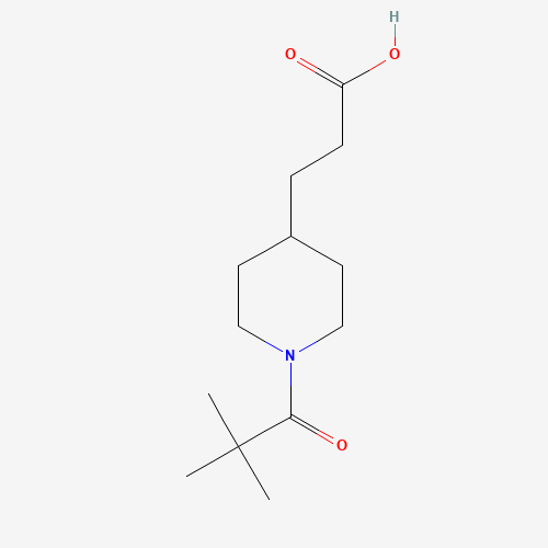 1267555-07-6 3-[1-(2,2-dimethylpropanoyl)piperidin-4-yl]propanoic acid chemical structure