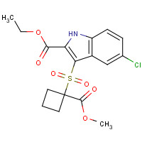 1202642-04-3 ethyl 5-chloro-3-(1-methoxycarbonylcyclobutyl)sulfonyl-1H-indole-2-carboxylate chemical structure