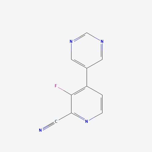 1428882-00-1 3-fluoro-4-pyrimidin-5-ylpyridine-2-carbonitrile chemical structure