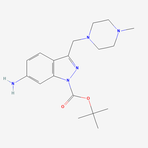 887590-50-3 tert-butyl 6-amino-3-[(4-methylpiperazin-1-yl)methyl]indazole-1-carboxylate chemical structure