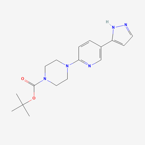 1363653-65-9 tert-butyl 4-[5-(1H-pyrazol-5-yl)pyridin-2-yl]piperazine-1-carboxylate chemical structure