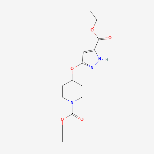 1192313-85-1 tert-butyl 4-[(5-ethoxycarbonyl-1H-pyrazol-3-yl)oxy]piperidine-1-carboxylate chemical structure