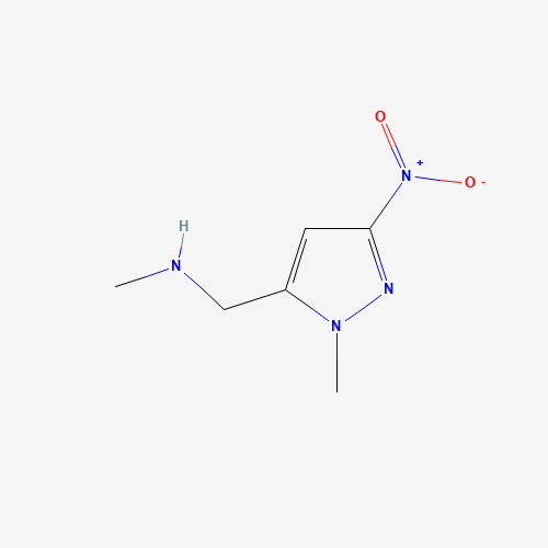 1345510-67-9 N-methyl-1-(2-methyl-5-nitropyrazol-3-yl)methanamine chemical structure