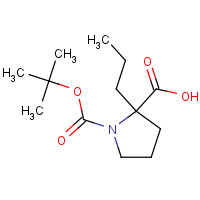 351002-88-5 1-[(2-methylpropan-2-yl)oxycarbonyl]-2-propylpyrrolidine-2-carboxylic acid chemical structure