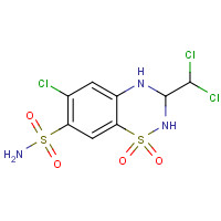 133-67-5 6-chloro-3-(dichloromethyl)-1,1-dioxo-3,4-dihydro-2H-1$l^{6},2,4-benzothiadiazine-7-sulfonamide chemical structure