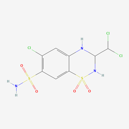 133-67-5 6-chloro-3-(dichloromethyl)-1,1-dioxo-3,4-dihydro-2H-1$l^{6},2,4-benzothiadiazine-7-sulfonamide chemical structure