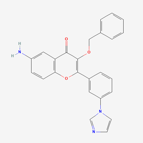 1187087-62-2 6-amino-2-(3-imidazol-1-ylphenyl)-3-phenylmethoxychromen-4-one chemical structure