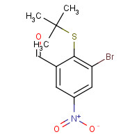 1326714-52-6 3-bromo-2-tert-butylsulfanyl-5-nitrobenzaldehyde chemical structure