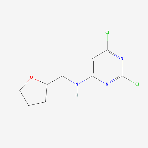 879609-29-7 2,6-dichloro-N-(oxolan-2-ylmethyl)pyrimidin-4-amine chemical structure