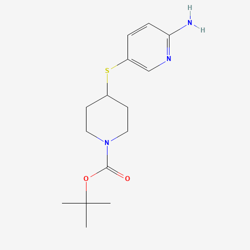 1231930-12-3 tert-butyl 4-(6-aminopyridin-3-yl)sulfanylpiperidine-1-carboxylate chemical structure