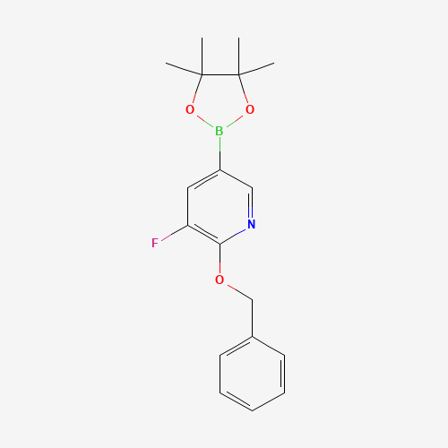 1333222-45-9 3-fluoro-2-phenylmethoxy-5-(4,4,5,5-tetramethyl-1,3,2-dioxaborolan-2-yl)pyridine chemical structure
