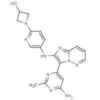 1256035-32-1 1-[5-[[3-(6-amino-2-methylpyrimidin-4-yl)imidazo[1,2-b]pyridazin-2-yl]amino]pyridin-2-yl]azetidin-3-ol chemical structure
