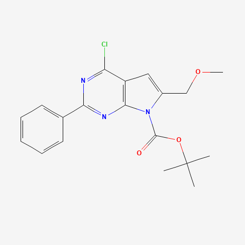 343633-05-6 tert-butyl 4-chloro-6-(methoxymethyl)-2-phenylpyrrolo[2,3-d]pyrimidine-7-carboxylate chemical structure