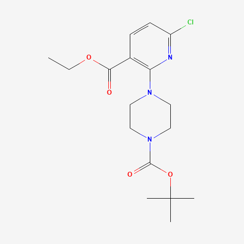 1201675-60-6 tert-butyl 4-(6-chloro-3-ethoxycarbonylpyridin-2-yl)piperazine-1-carboxylate chemical structure