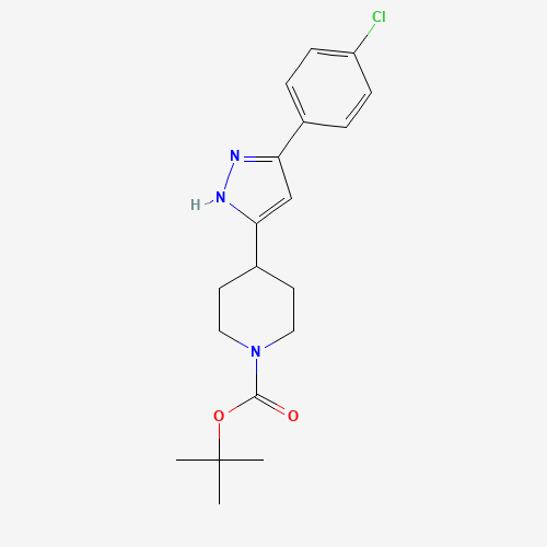 1042768-01-3 tert-butyl 4-[3-(4-chlorophenyl)-1H-pyrazol-5-yl]piperidine-1-carboxylate chemical structure