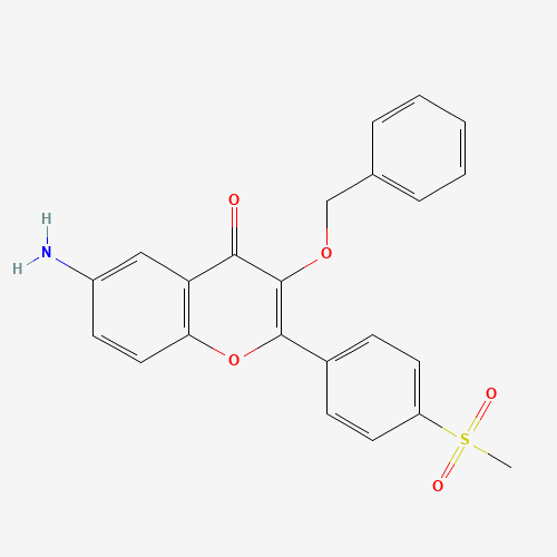 1187016-43-8 6-amino-2-(4-methylsulfonylphenyl)-3-phenylmethoxychromen-4-one chemical structure