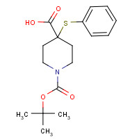 397264-10-7 1-[(2-methylpropan-2-yl)oxycarbonyl]-4-phenylsulfanylpiperidine-4-carboxylic acid chemical structure