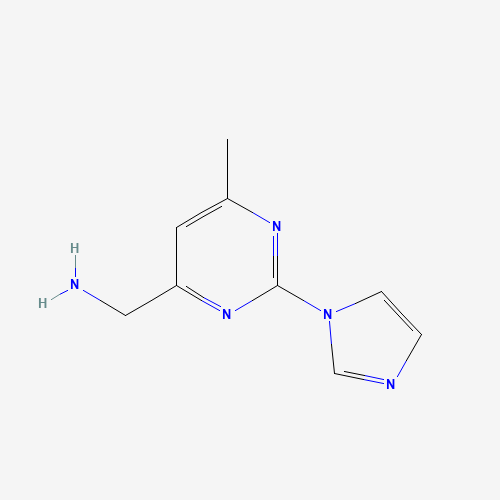 888313-66-4 (2-imidazol-1-yl-6-methylpyrimidin-4-yl)methanamine chemical structure