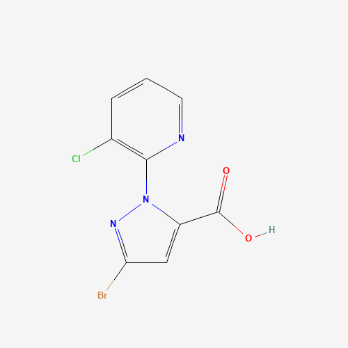 500011-86-9 5-bromo-2-(3-chloropyridin-2-yl)pyrazole-3-carboxylic acid chemical structure