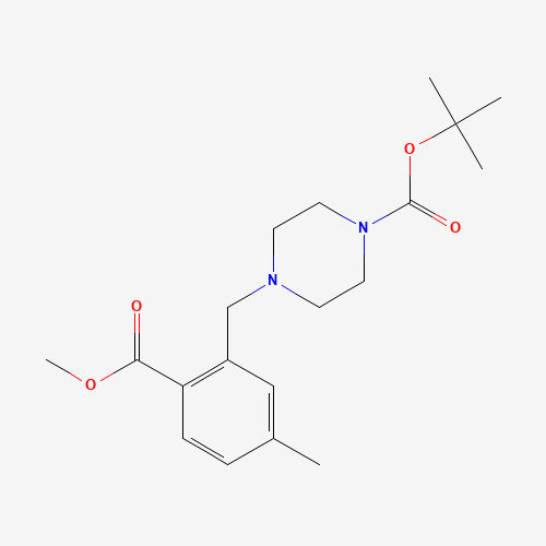 1460037-29-9 tert-butyl 4-[(2-methoxycarbonyl-5-methylphenyl)methyl]piperazine-1-carboxylate chemical structure
