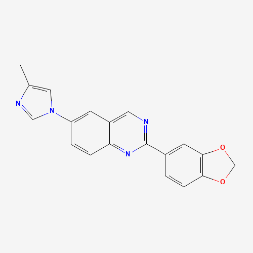 1201902-06-8 2-(1,3-benzodioxol-5-yl)-6-(4-methylimidazol-1-yl)quinazoline chemical structure