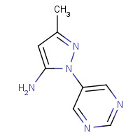 1417332-74-1 5-methyl-2-pyrimidin-5-ylpyrazol-3-amine chemical structure
