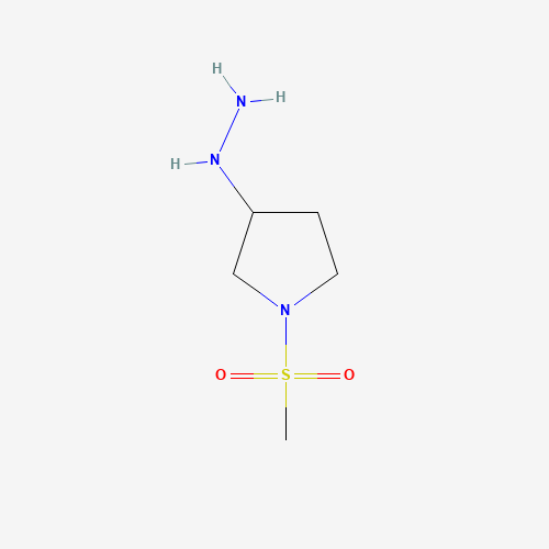 1393608-26-8 (1-methylsulfonylpyrrolidin-3-yl)hydrazine chemical structure