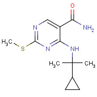 1403864-86-7 4-(2-cyclopropylpropan-2-ylamino)-2-methylsulfanylpyrimidine-5-carboxamide chemical structure