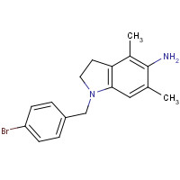 1114453-53-0 1-[(4-bromophenyl)methyl]-4,6-dimethyl-2,3-dihydroindol-5-amine chemical structure