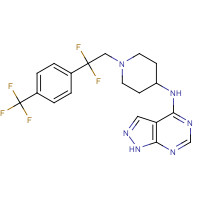 913574-42-2 N-[1-[2,2-difluoro-2-[4-(trifluoromethyl)phenyl]ethyl]piperidin-4-yl]-1H-pyrazolo[3,4-d]pyrimidin-4-amine chemical structure
