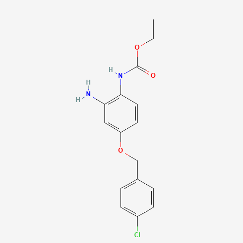 1043424-95-8 ethyl N-[2-amino-4-[(4-chlorophenyl)methoxy]phenyl]carbamate chemical structure