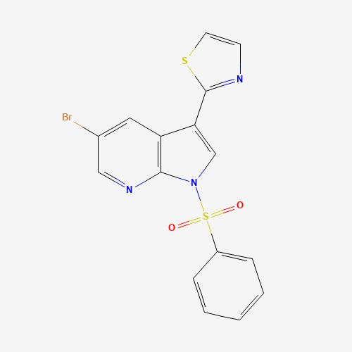 1046793-47-8 2-[1-(benzenesulfonyl)-5-bromopyrrolo[2,3-b]pyridin-3-yl]-1,3-thiazole chemical structure