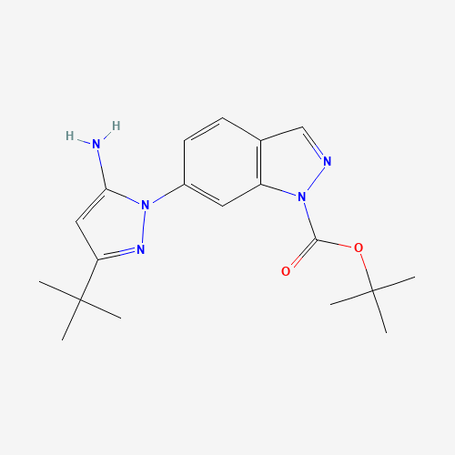 897374-20-8 tert-butyl 6-(5-amino-3-tert-butylpyrazol-1-yl)indazole-1-carboxylate chemical structure
