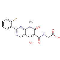 1080644-24-1 2-[[2-(2-fluorophenyl)-5-hydroxy-8-methyl-7-oxopyrido[2,3-d]pyrimidine-6-carbonyl]amino]acetic acid chemical structure