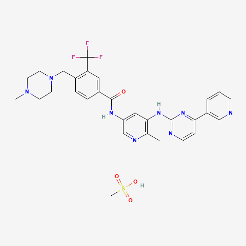 895519-91-2 methanesulfonic acid;4-[(4-methylpiperazin-1-yl)methyl]-N-[6-methyl-5-[(4-pyridin-3-ylpyrimidin-2-yl)amino]pyridin-3-yl]-3-(trifluoromethyl)benzamide chemical structure