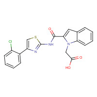 136381-85-6 2-[2-[[4-(2-chlorophenyl)-1,3-thiazol-2-yl]carbamoyl]indol-1-yl]acetic acid chemical structure