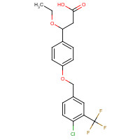 1202575-82-3 3-[4-[[4-chloro-3-(trifluoromethyl)phenyl]methoxy]phenyl]-3-ethoxypropanoic acid chemical structure