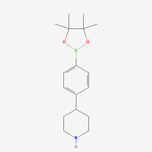 1247000-93-6 4-[4-(4,4,5,5-tetramethyl-1,3,2-dioxaborolan-2-yl)phenyl]piperidine chemical structure