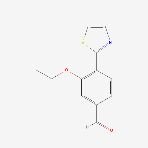 1350762-17-2 3-ethoxy-4-(1,3-thiazol-2-yl)benzaldehyde chemical structure