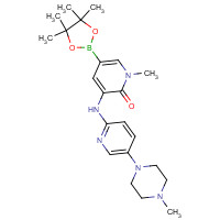 1242156-62-2 1-methyl-3-[[5-(4-methylpiperazin-1-yl)pyridin-2-yl]amino]-5-(4,4,5,5-tetramethyl-1,3,2-dioxaborolan-2-yl)pyridin-2-one chemical structure