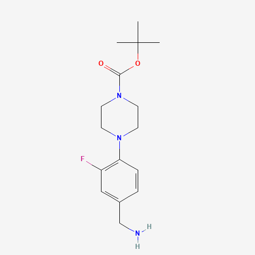 1211539-63-7 tert-butyl 4-[4-(aminomethyl)-2-fluorophenyl]piperazine-1-carboxylate chemical structure