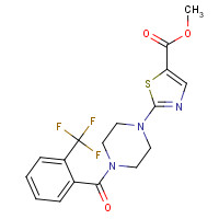 881384-32-3 methyl 2-[4-[2-(trifluoromethyl)benzoyl]piperazin-1-yl]-1,3-thiazole-5-carboxylate chemical structure