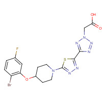 1030612-87-3 2-[5-[5-[4-(2-bromo-5-fluorophenoxy)piperidin-1-yl]-1,3,4-thiadiazol-2-yl]tetrazol-2-yl]acetic acid chemical structure