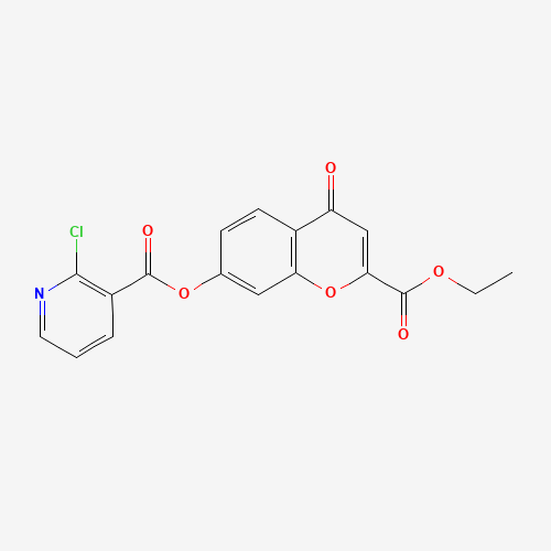 295787-48-3 (2-ethoxycarbonyl-4-oxochromen-7-yl) 2-chloropyridine-3-carboxylate chemical structure
