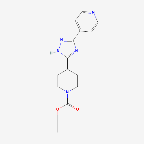 882048-01-3 tert-butyl 4-(3-pyridin-4-yl-1H-1,2,4-triazol-5-yl)piperidine-1-carboxylate chemical structure