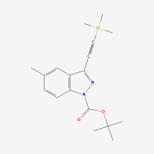 1383705-72-3 tert-butyl 5-methyl-3-(2-trimethylsilylethynyl)indazole-1-carboxylate chemical structure