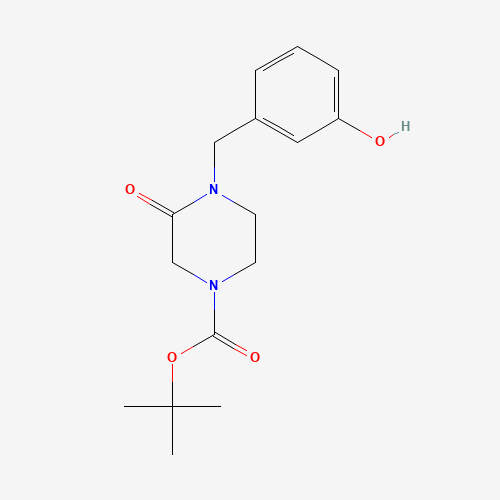 1139877-21-6 tert-butyl 4-[(3-hydroxyphenyl)methyl]-3-oxopiperazine-1-carboxylate chemical structure
