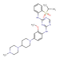 1097917-15-1 2-N-[2-methoxy-4-[4-(4-methylpiperazin-1-yl)piperidin-1-yl]phenyl]-4-N-(2-propan-2-ylsulfonylphenyl)-1,3,5-triazine-2,4-diamine chemical structure